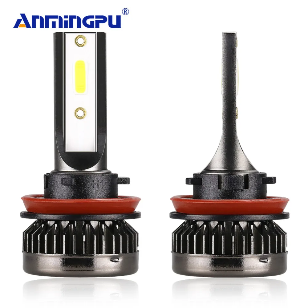 ANMINGPU 2x 8000LM Мини светодиодный H11 головной светильник лампы 6000K 12V H1 Led H7 CANBUS 9005/HB3