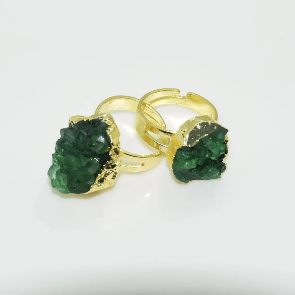 1 шт. позолоченное модное ювелирное изделие необработанный кластер друза камень