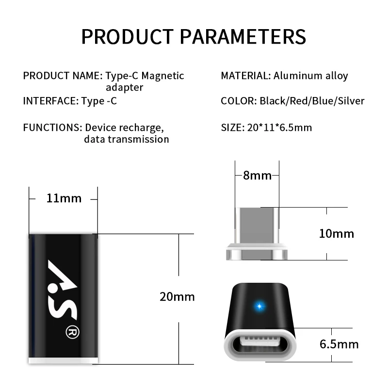 Магнитный адаптер А. С usb type-C для samsung huawei P20 ZUK Z2 Z3 htc OnePlus 5 5T 6 с магнитным разъемом для быстрой зарядки USB-C