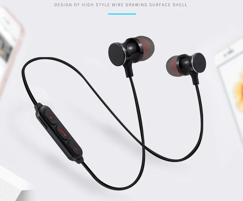Спортивные Bluetooth 4 2 наушники Магнитный Шейным Беспроводной Headets стерео с
