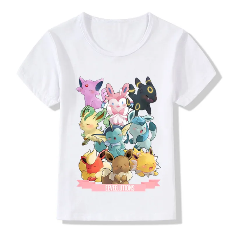 Футболка с героями мультфильмов Pokemon Go для мальчиков и девочек детская