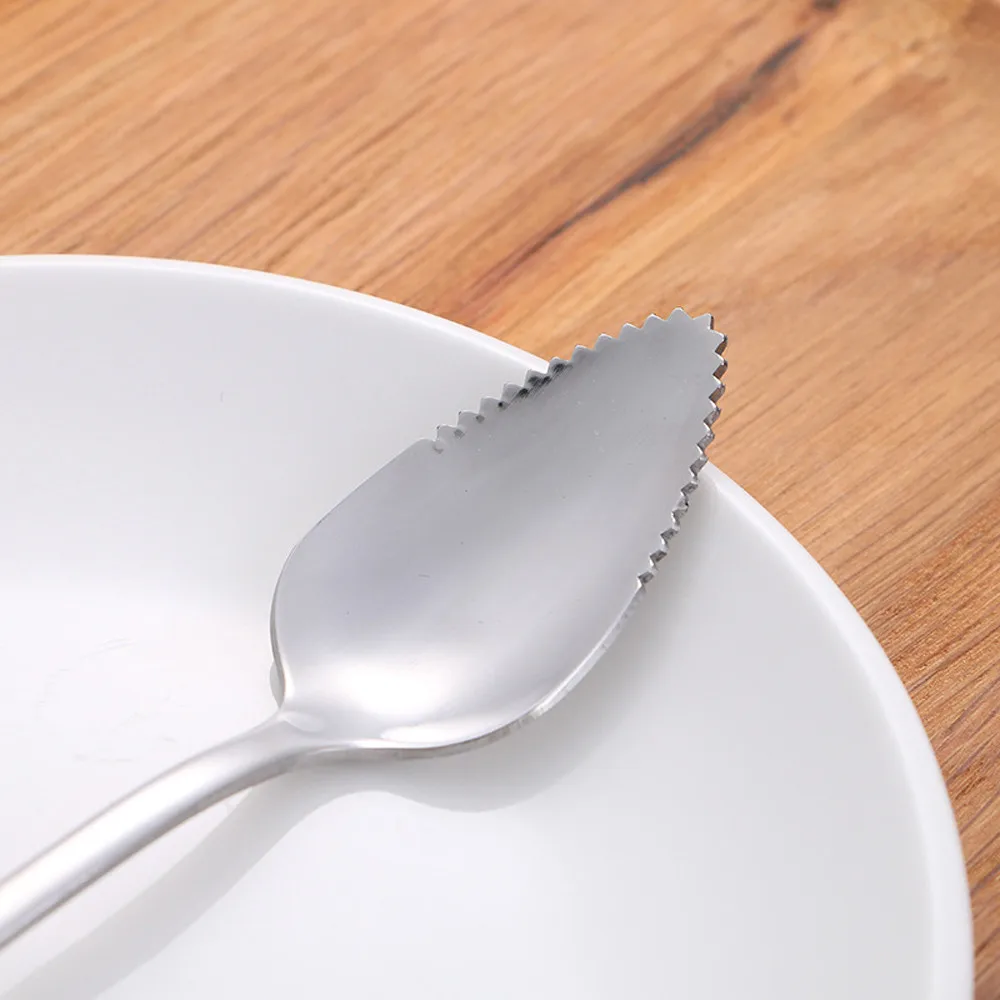 

Serrated Edge Sawtooth Thick Stainless Steel Spoon Grapefruit Scoop Dessert Spoon Flatware Utensil Gadgets Kitchen Accessories
