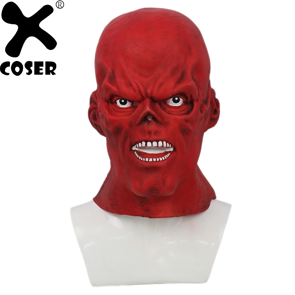 XCOSER Капитан Америка красный череп маска реквизит для косплея латексная полный