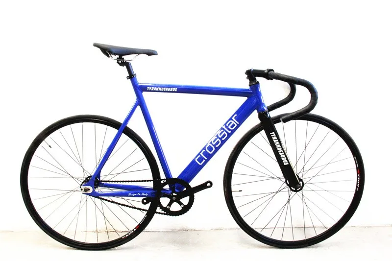 Blue Велосипед с фиксированной передачей, городской трек, велосипед, Fixie, углеродное волокно, вилка, коммутируемый велосипед, 15 мм, обод, дорожный велосипед, Т2, рама, фикси, велосипед - Цвет: Blue