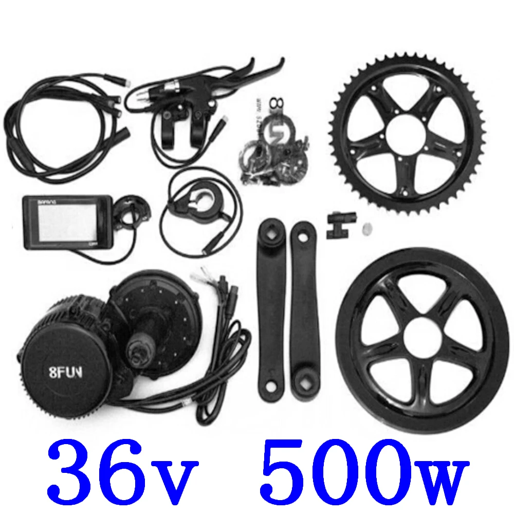 36V 500w Bafang BBS02 комплект электродвигателя с серединным приводом + 15Ah Электрический