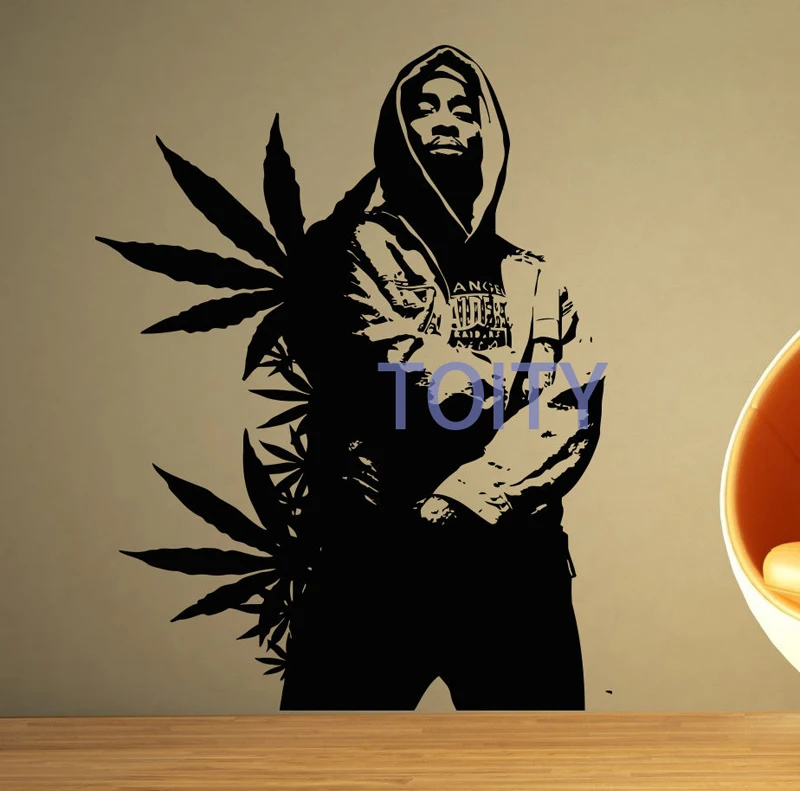 16 видов конструкций Тупак 2PAC виниловые наклейки рэп хип-хоп Музыка настенные наклейки Спальня Кабинет Бар Декорирование Интерьера дома американский поп-звезда росписи