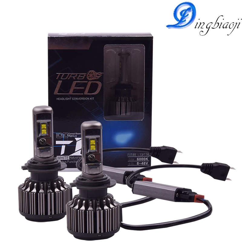 T1 фары canbus 60 Вт 8000LM Автомобильные лампы H1 H3 H7 H11 9005 9006 светодиодный H4 Hi Low beam