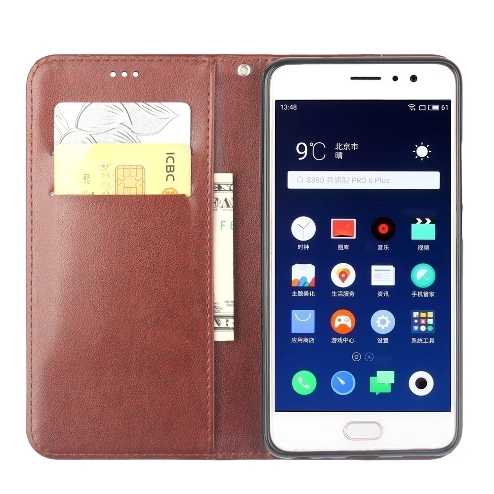 Чехол-книжка с бумажником для Meizu Pro 6 Plus чехол 5 7 дюйма из искусственной кожи Чехлы