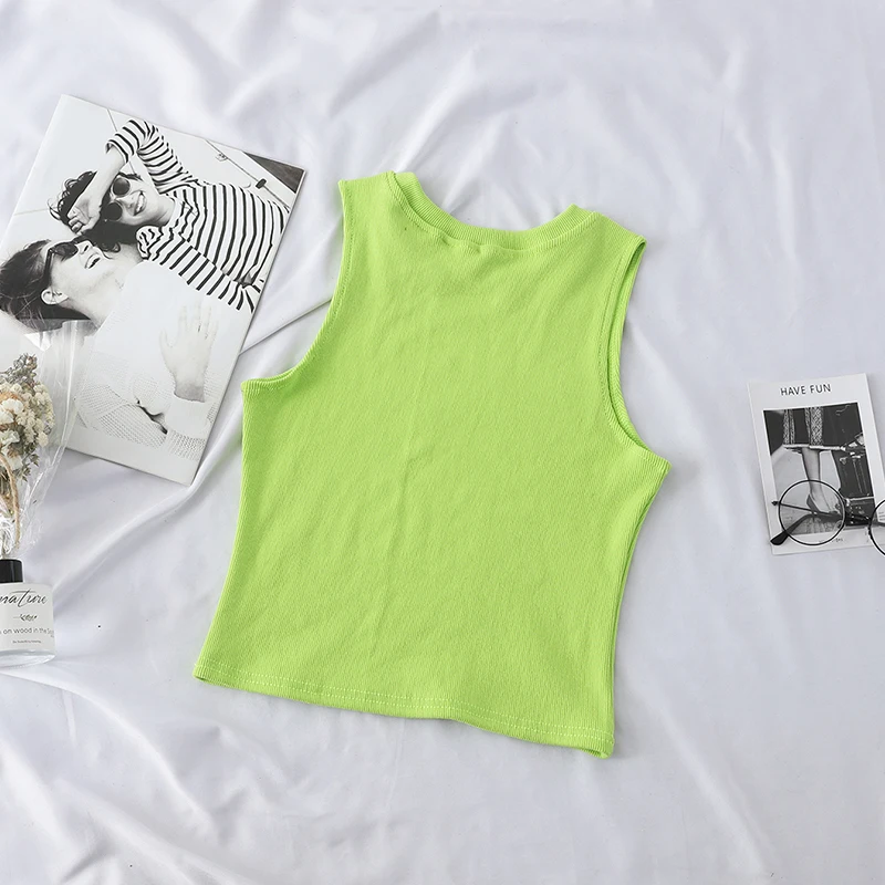 Кроп-топ женский трикотажный с круглым вырезом и надписью MY BODY | Женская одежда