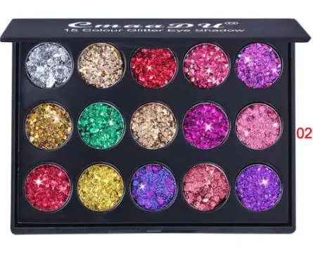 Небесно-голубой 15 Color Makeup Eyeshadow Palettes Make up Long Lasting Waterproof Diamond Sequins Shiny Glitter Eye 2 Styles Eye shadow brush - Цвет: Небесно-голубой