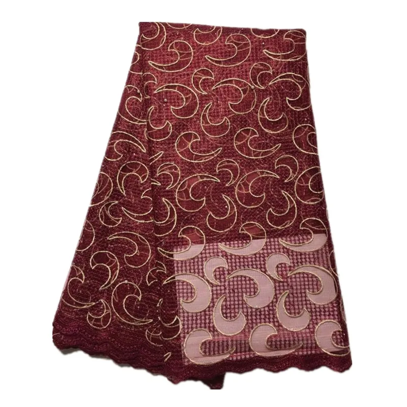 2017 Африканский последняя Дизайн французский чистая шнурки Ткань с Бусины и Камни