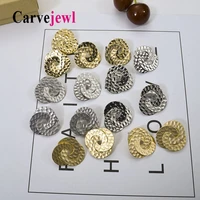 carvejewl metal simple earrings korea unique design trio circle hammered surface round stud earrings for women girl gift jewelry