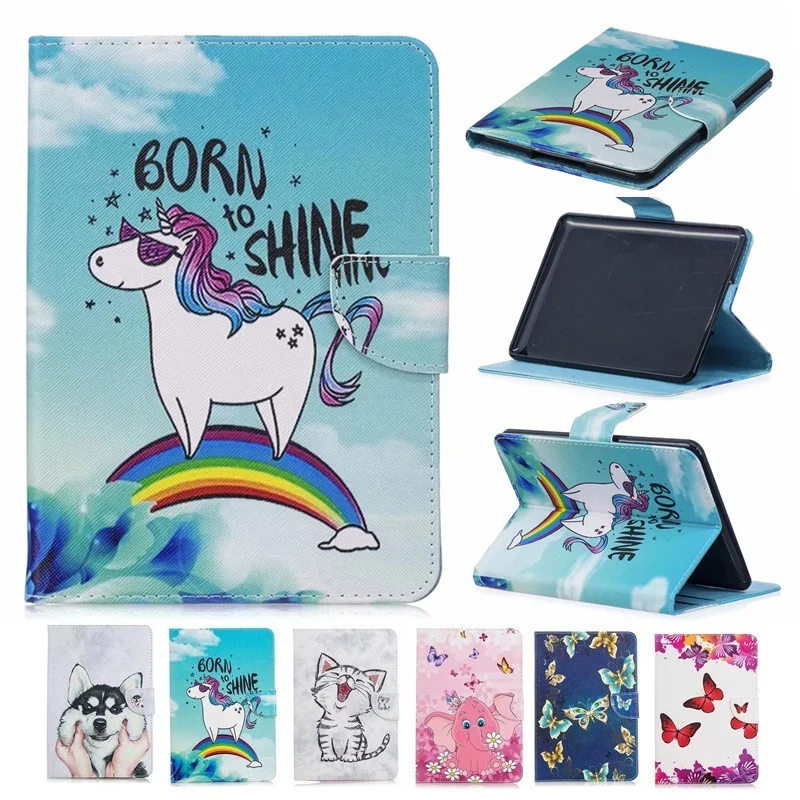 

Capa Fundas For Amazon Kindle Fire HD 10 2017 Tablet Case For Amazon HD 10 2017 Smart Print Flip Leather Stand Cover+Stylus