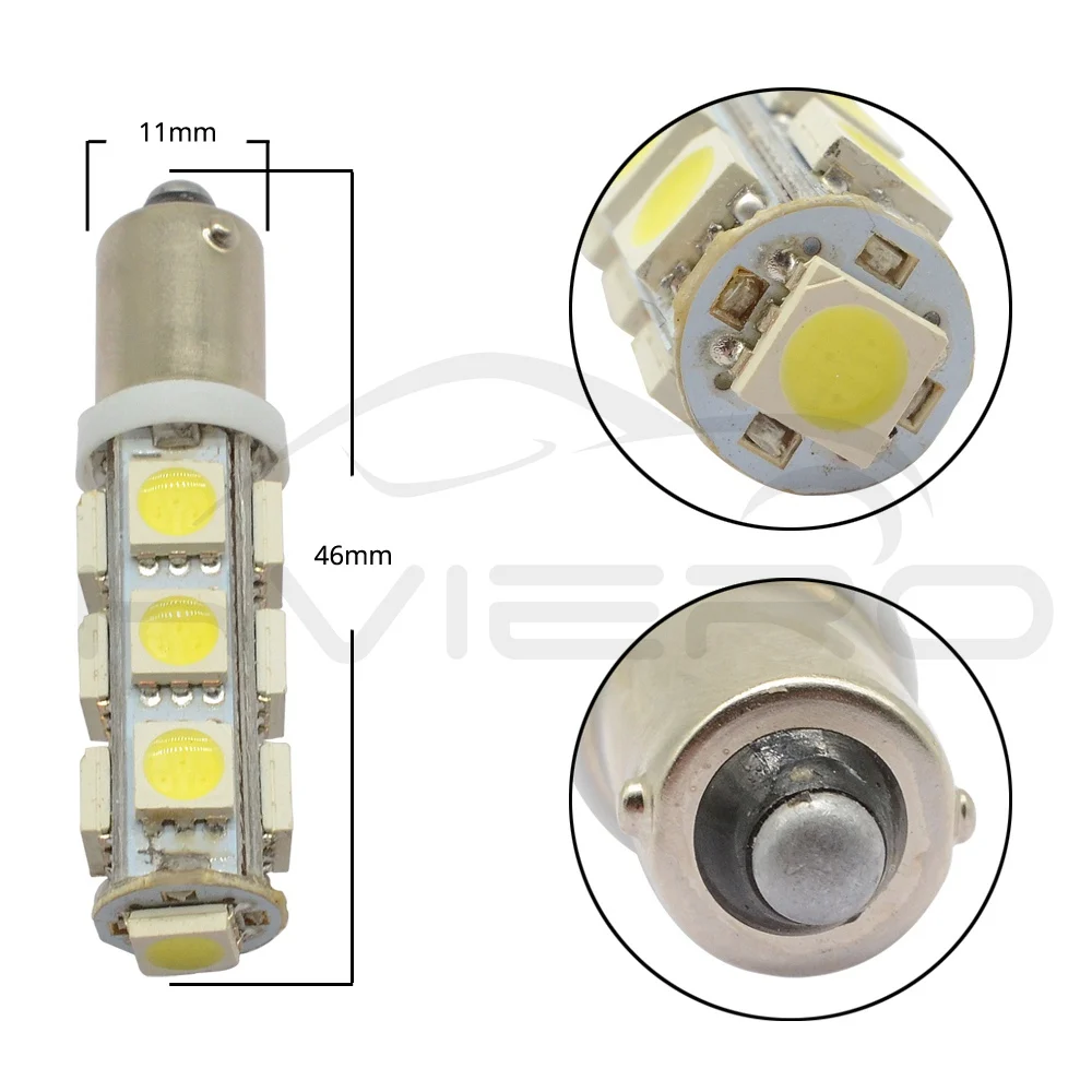 T11 Ba9s T4W 5050 13smd Белый Автомобильный светодиодный габаритный фонарь, светильник для номерного знака, фестон, купольная лампа, дверная лампа, Dc 12 v, парковочный клиновидный светодиодный