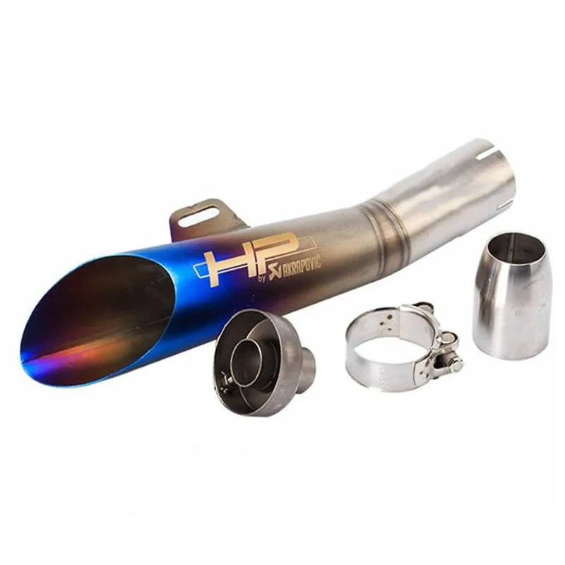 Белый TKOSM Moto rcycle GP Pot Escape Moto Cross скутер Akrapovic глушитель выхлопной трубы Z750 R1 R6 MT03 FZ1 Ninja ER6N NMAX - Цвет: Белый