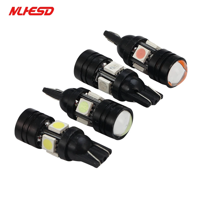 

10Pcs T10 W5W 5050 1.5W 4+1SMD Plastic White Car LED Width Light Bulb Automobiles Light-emitting Diode Trunk Turn Signal Lamp