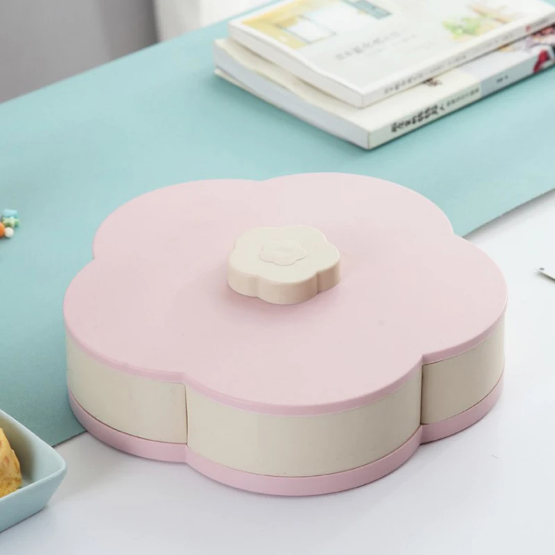large pink Лидер продаж, креативная коробка для хранения конфет, цветов, лепестков фруктов, поднос для закусок, грецкие орехи, вращающиеся цветы, Подарочная коробка для еды, вечерние, свадебные - Цвет: large pink