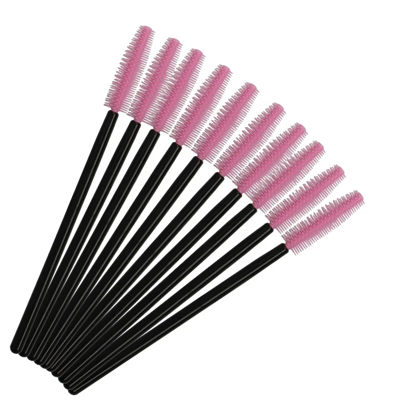 S-black-pink 50 шт. силиконовая ресница щеточки Одноразовые Тушь для ресниц палочки Аппликатор ресницы Косметическая кисть Макияж Красота Инструменты - Handle Color: S-black-pink
