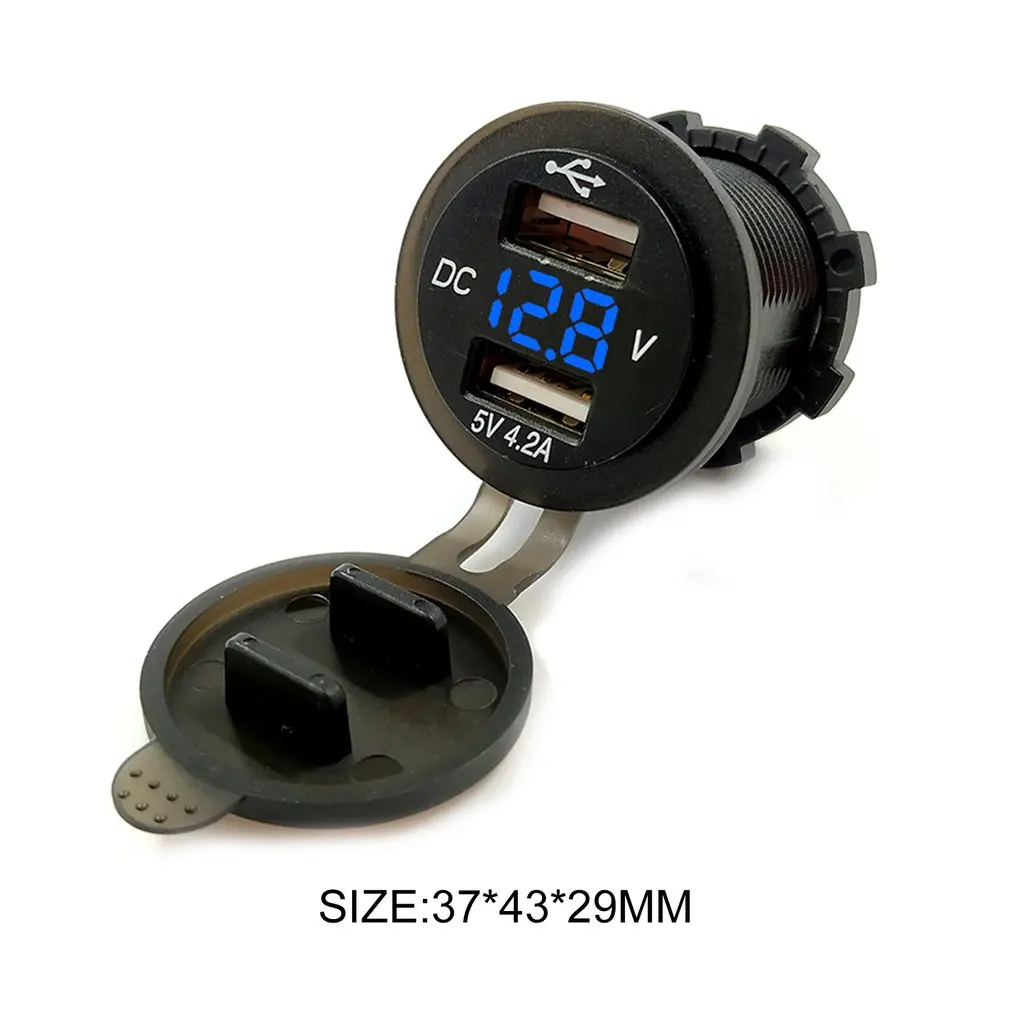 5V 2.1A Car Charger Charge Socket Dual USB Port LED Volt Display for Phone Tablet Navigator Fast Charging Adapter Universal |