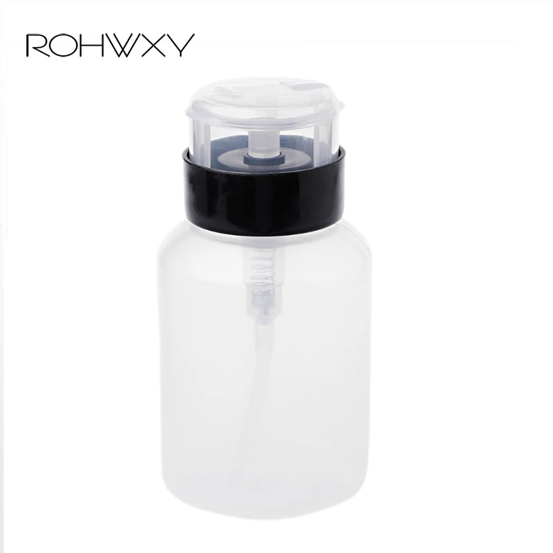 Белый ROHWXY 200 мл пластиковая накладка для лакирования ногтей жидкость для очистки пустой спиртовой жидкости пресс дозаторный диспенсер бутылка УФ-гель для ногтей очиститель воды - Цвет: Белый