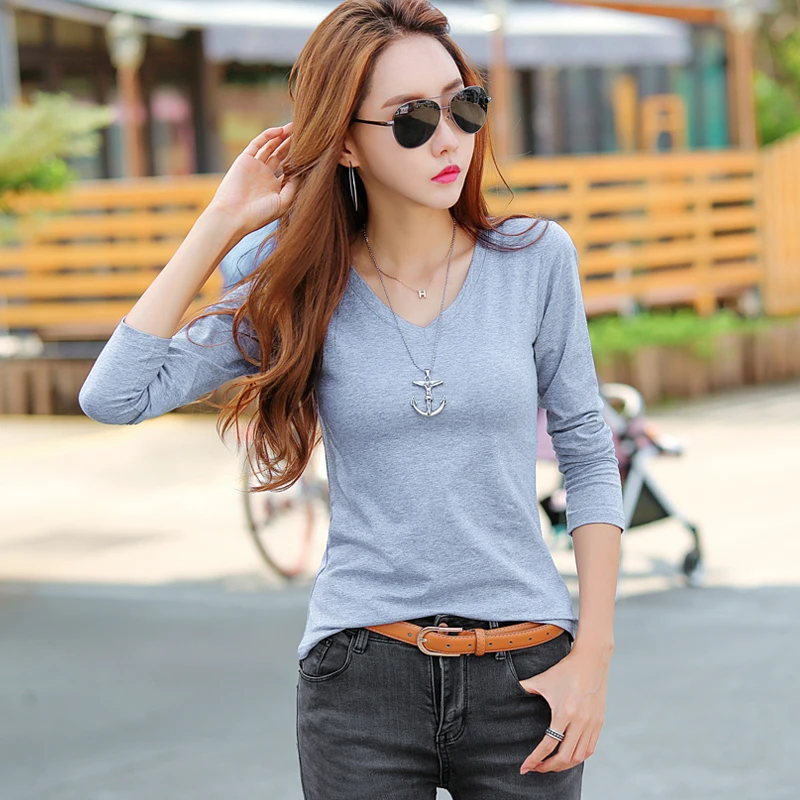 High Street T Shirt Women Long Sleeve Tshirt Woman Cotton 2018 Camisetas Mujer Tops Casual T-ShirtsTee Femme Plus Size XL | Женская