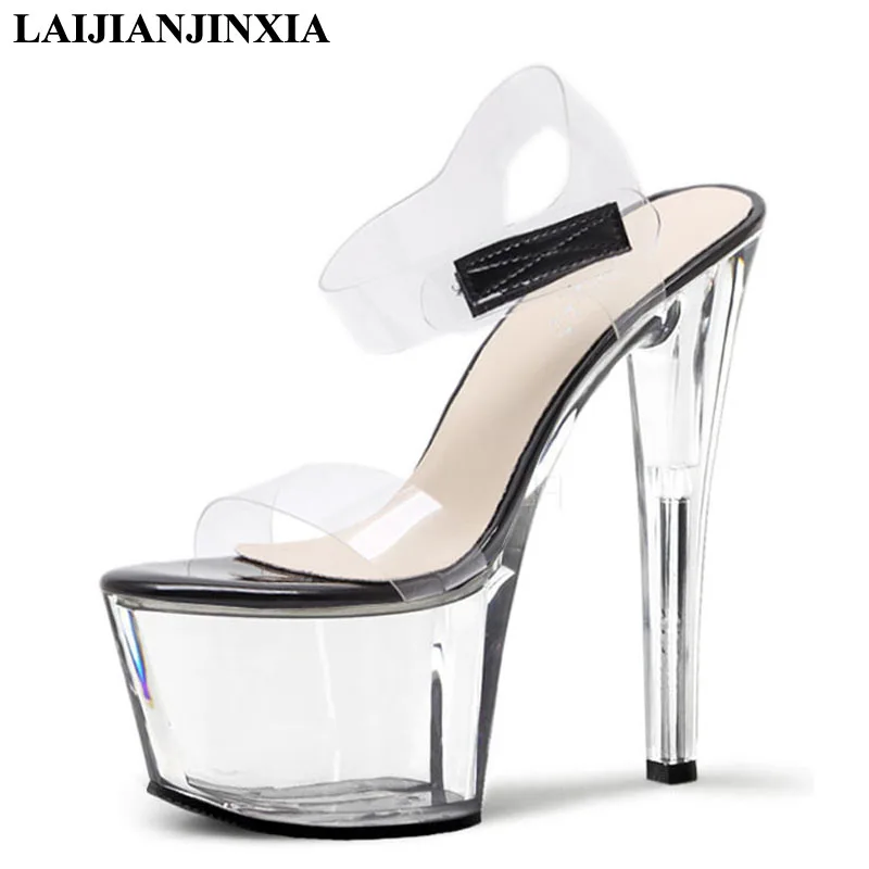 Sexy New Women Summer 17cm High Heels Night Club Wedding Party Queen Dress Pole Dance Sandals Dancing Shoes