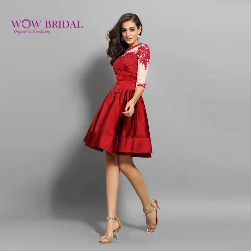 Wowbridal кружево Короткие вечерние платья 2021 молния Junior высокие милые 8th Класс