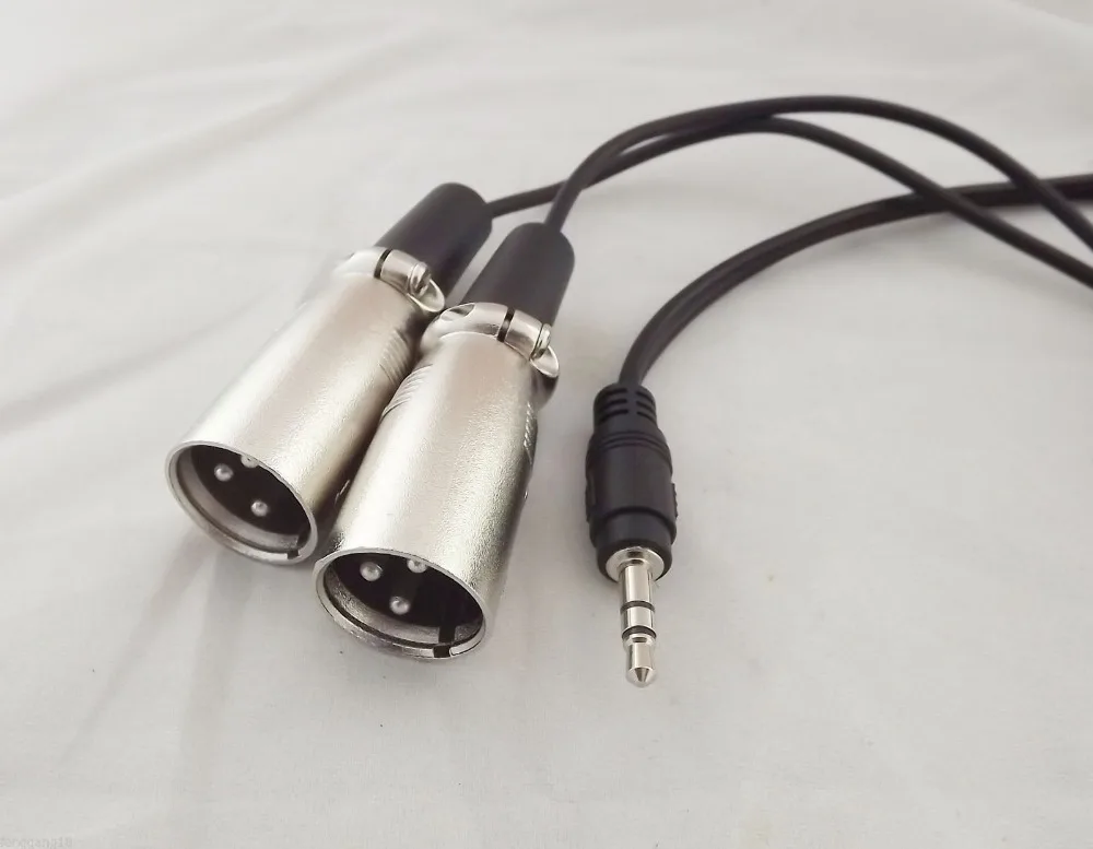 1 шт. 3 5 мм 1/8 &quotПапа стерео TRS аудио к двойному Pin XLR Мужской микро кабель 10 футов|audio