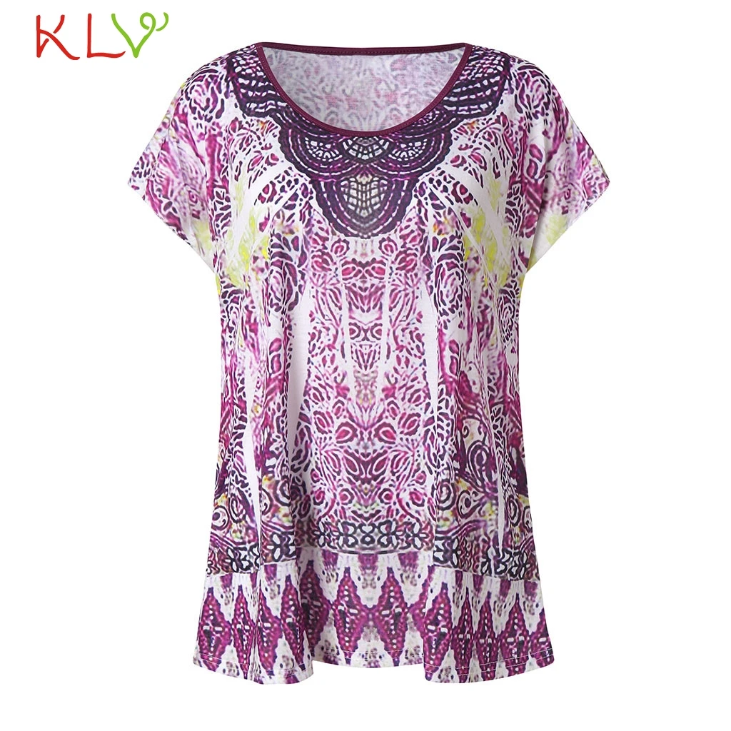 Топы для женщин 5XL летняя повседневная свободная футболка с принтом коротким