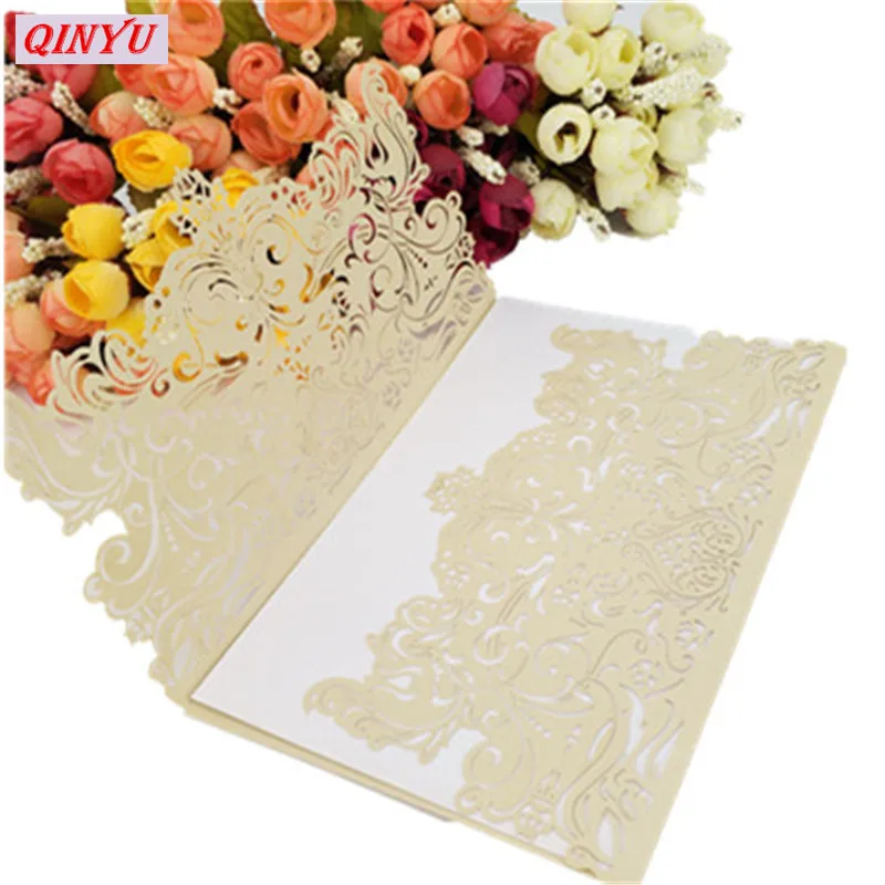 Роскошные свадебные приглашения с лазерной огранкой 1/10/30 шт. элегантные конверты