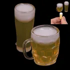 2 шт. мини-бокал для вина, пива, кукольный домик, ремесло в масштабе 1:12, детали сделай сам, пластиковый прозрачный бокал, миниатюрная стеклянная модель для украшения дома
