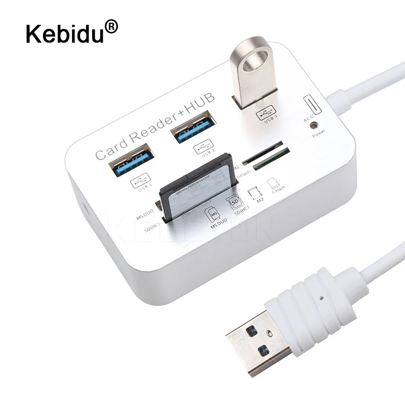 Kebidu usb хаб 3 0 Combo порта Кардридер высокоскоростной USB разветвитель все в одном