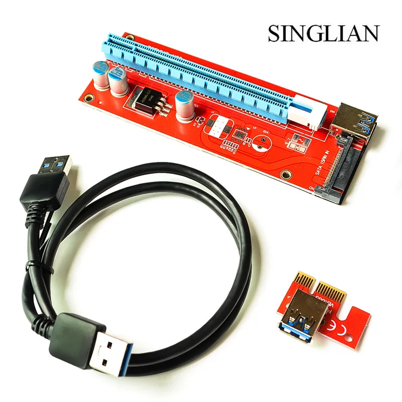 2018 Новый PCIE 1X до 16X удлинитель для видеокарты SATA адаптера питания|Соединители| |