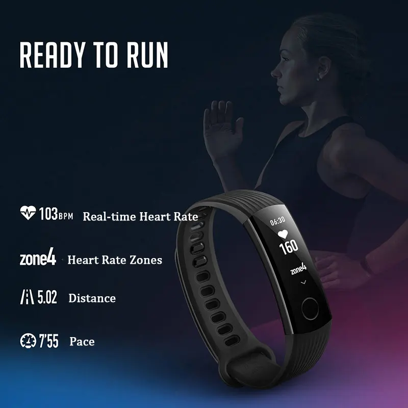 Смарт браслет huawei Band 3 0 91 &quotOLED сенсорный экран Swimmable 5ATM монитор сердечного ритма