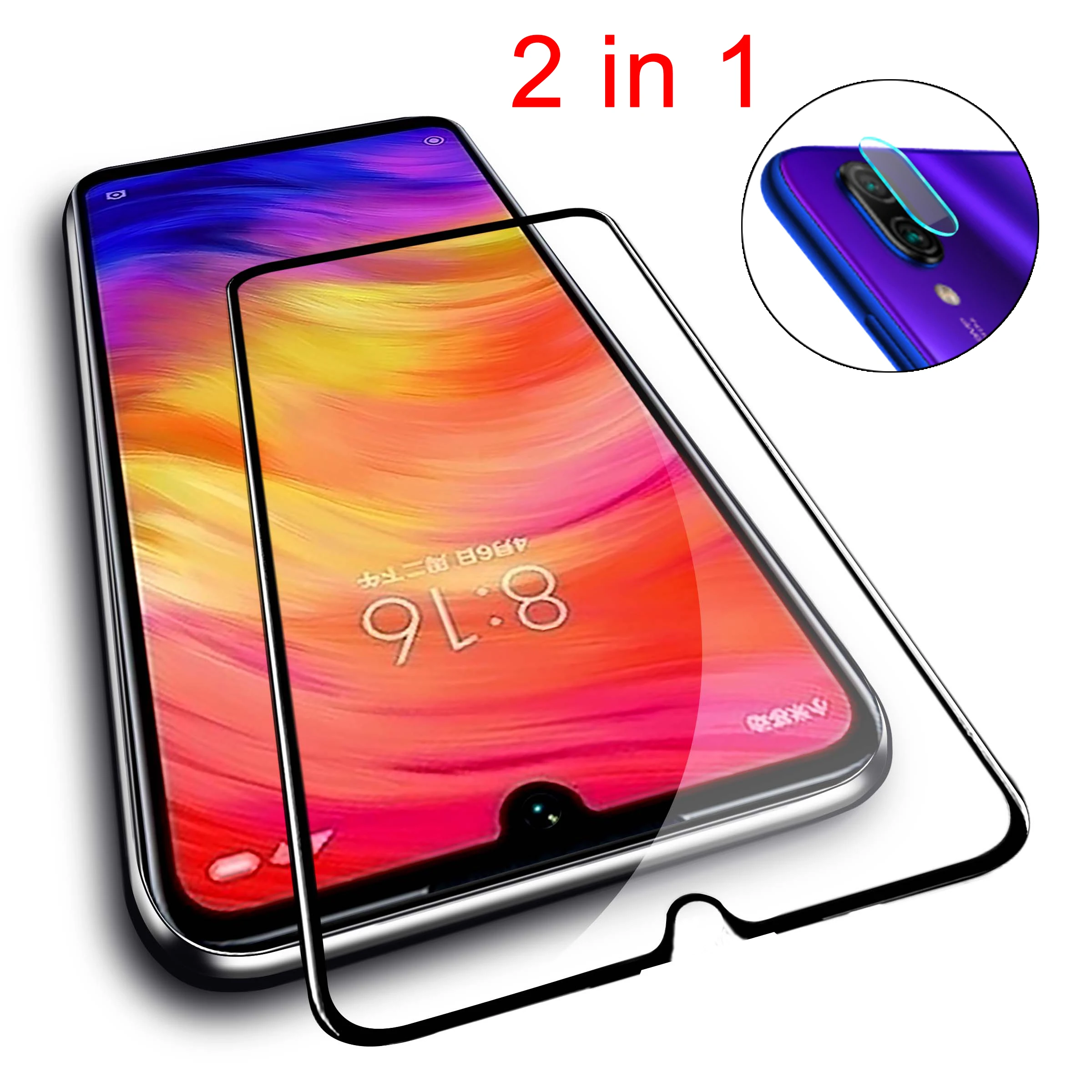 Закаленное стекло 2 в 1 для Xiaomi Redmi Note 7 Защитное объектива камеры Xiomi redmi7 HD защита