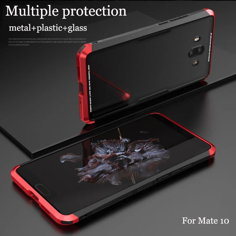 Для Huawei Mate10 чехол Роскошный 360 полная защита 3в1 Алюминиевый металлический ПК