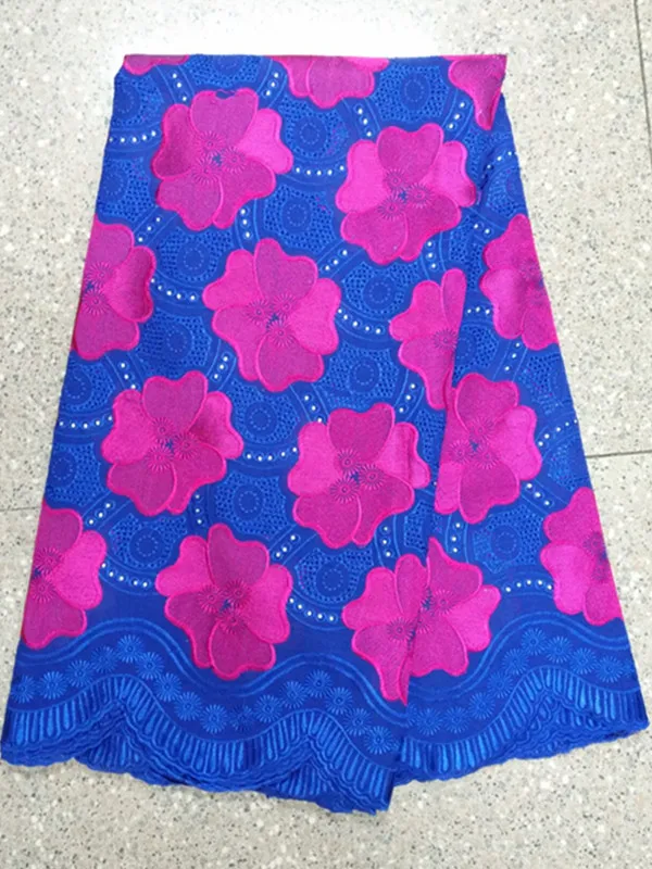 5 ярдов/партия белая африканская сетчатая кружевная ткань с цветочной вышивкой