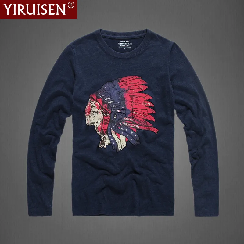 YiRuiSen, брендовые, ameian AF дизайнерские футболки с длинным рукавом, мужские, мягкие, хлопок, осенняя одежда, модный топ, chemise homme manche, Длинные - Цвет: 6533