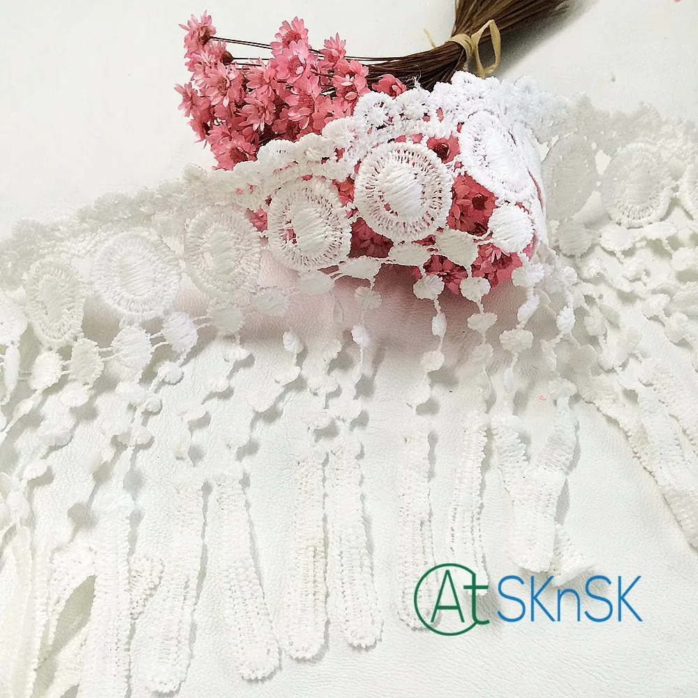 Новинка 2016 50 ярдов/Лот 15 см полиэфирная белая лампа висящая бахрома кружевная