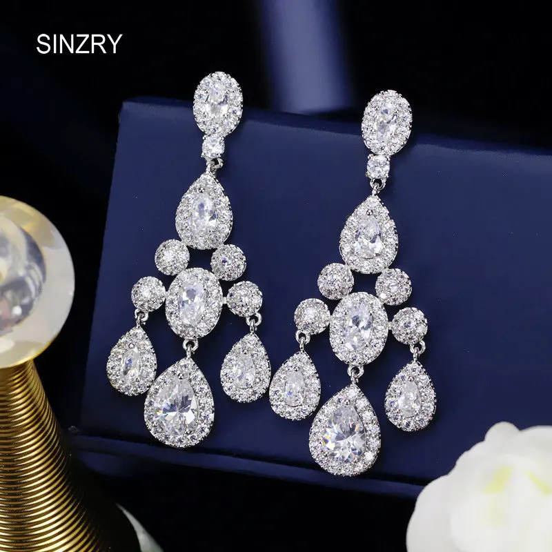 SINZRY Роскошные ювелирные изделия для банкета с белым кубическим цирконием