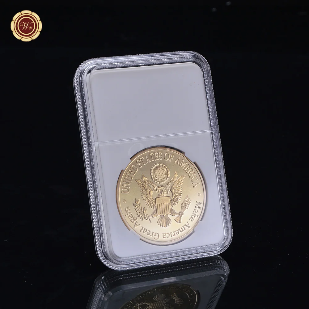 Американская монета Дональд Трамп с двумя линиями копия монеты художественная