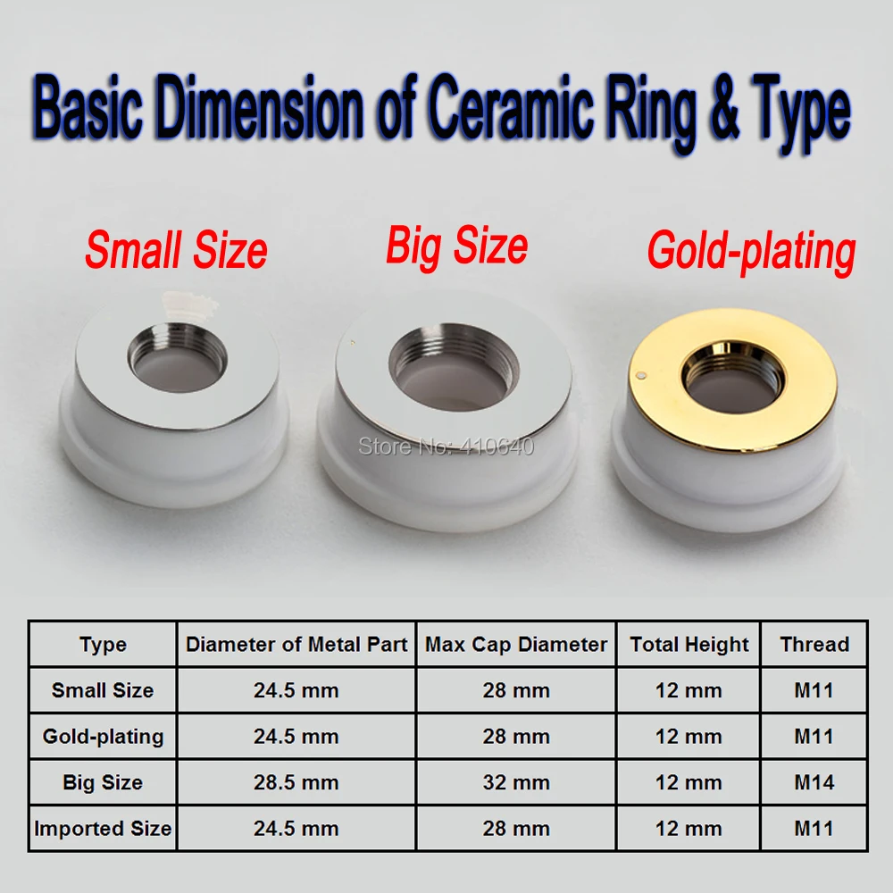 Good Quality Ceramic Ring for Optical Fiber Laser Machine Diameter 24.5 X 28mm Precitec KT B2 CON for Most Popular Laser Machine enlarge