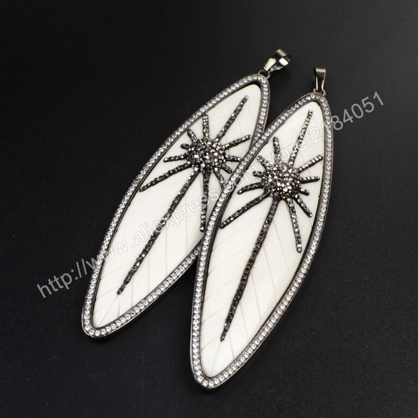 Горный хрусталь Украшения Большой Маркиза Черный Покрыло Природный Белая Кость