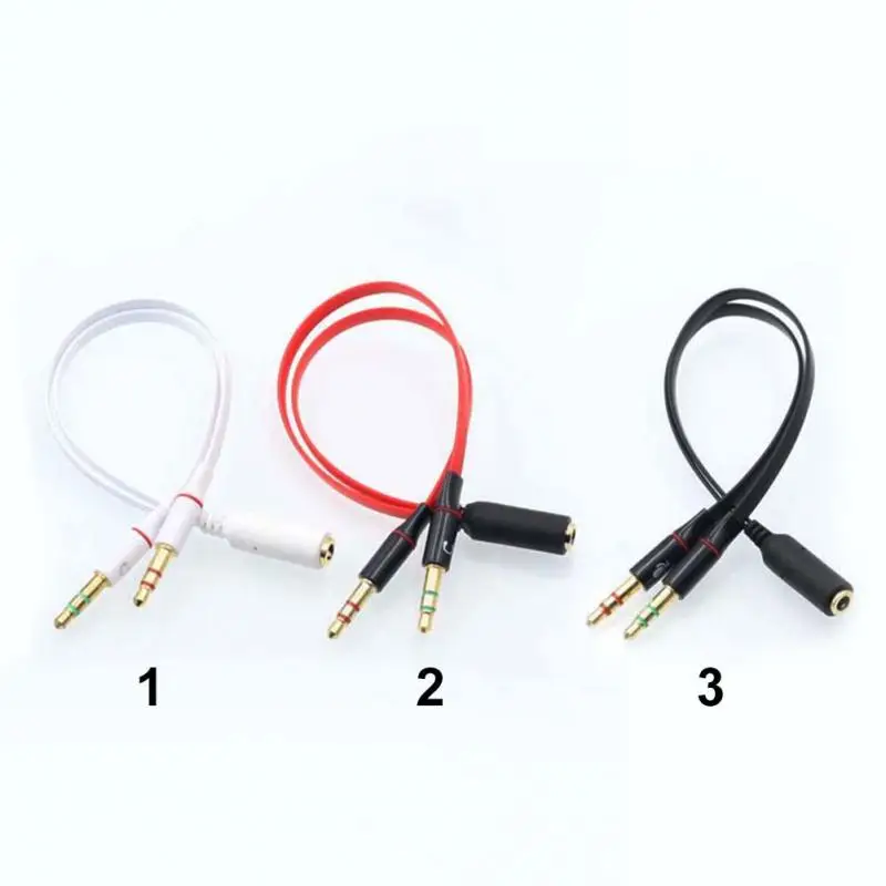 Новинка 3 5 мм двойной 2 штекер гнездо разъем стерео аудио гарнитура микрофон Y