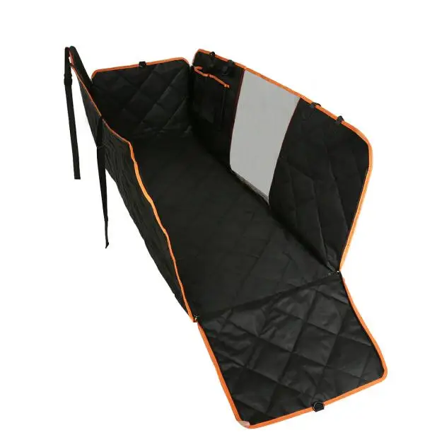 Black Водонепроницаемый стеганый Non-slip Pet Чехол для на автомобильное сиденье для перевозки собак гамак аксессуары для домашних животных коврик Одеяло на заднем сиденье протектор сетки смотровым окошком - Цвет: Black