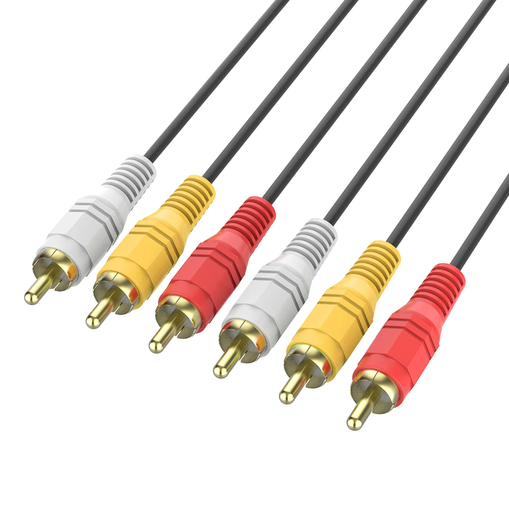 Аудиокабель 3RCA 3 RCA Male 4N OFC позолоченный аудиокабель для домашнего кинотеатра DVD ТВ