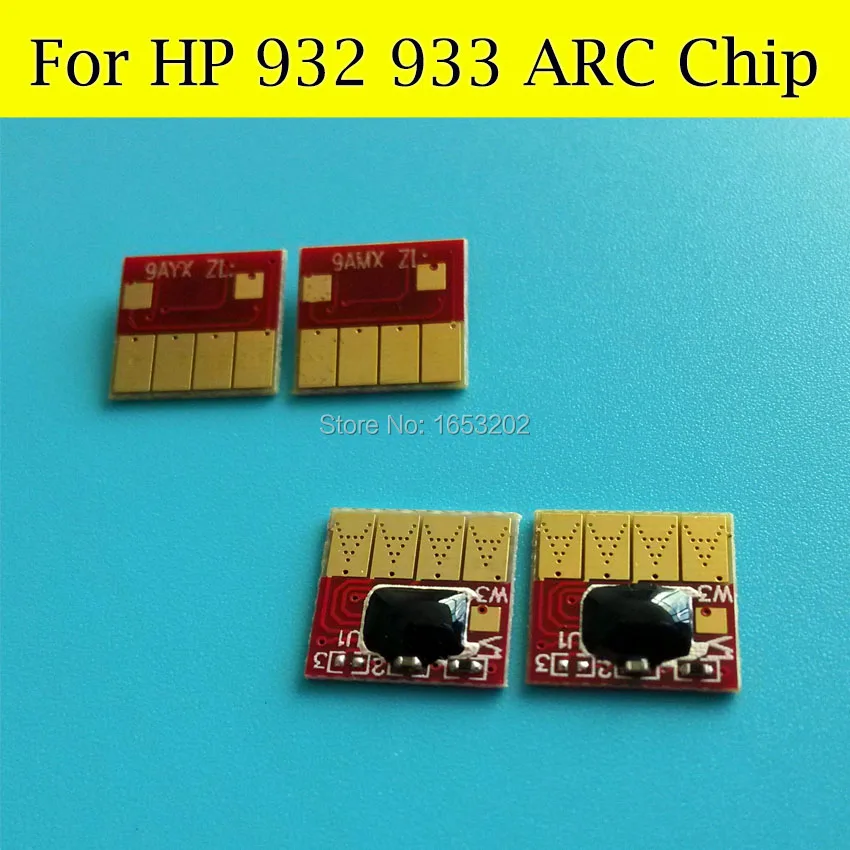 4 Pieces/Lot Cartridge Chip For HP 932 933 Show Ink Level Cartridge For HP Officejet 7512 7510 6700 7110 7610 7612