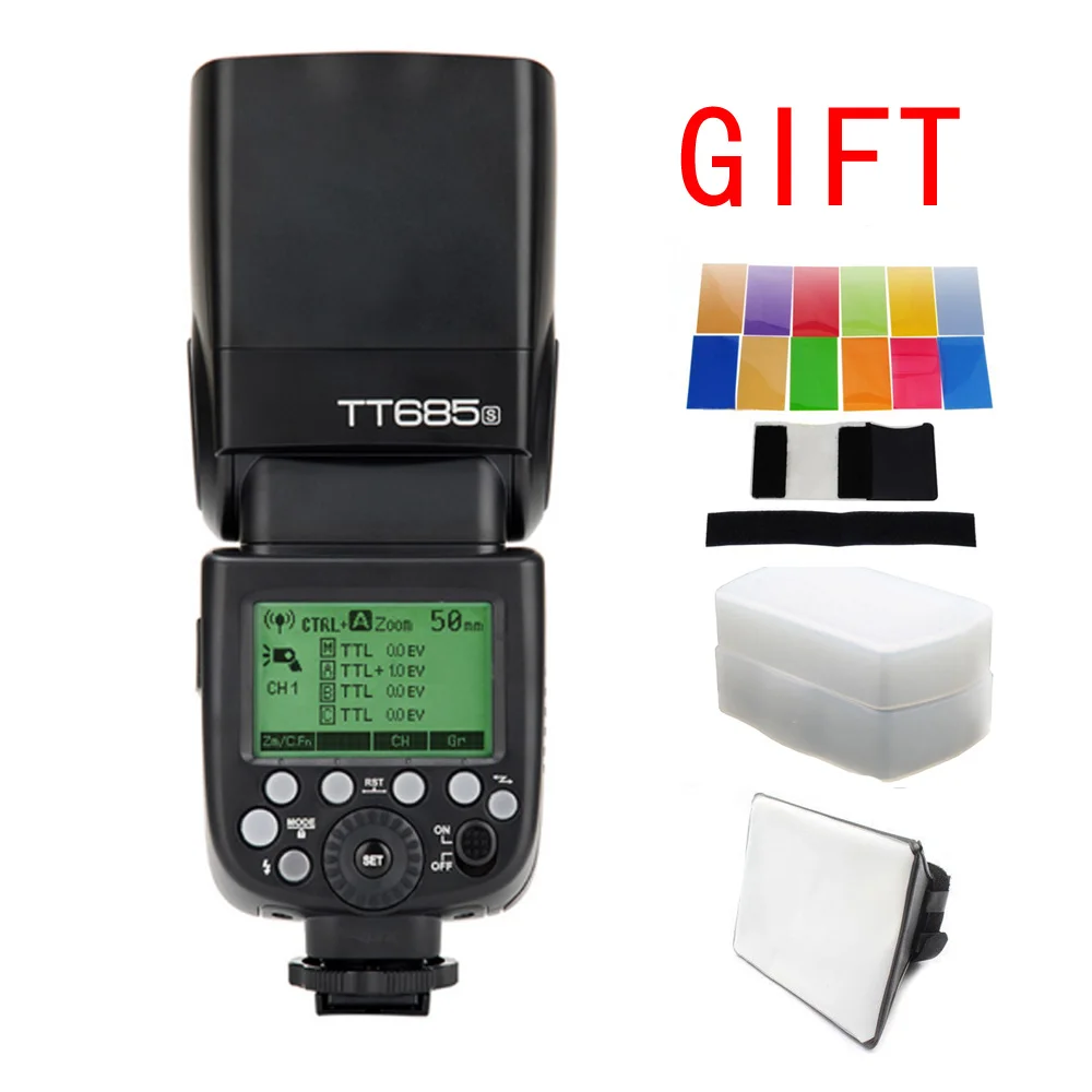 Беспроводная вспышка Godox TT685S 2 4G HSS 1/8000s TTL GN60 для Sony A7 A7R A7S II A6300 A6000 w/подарочный