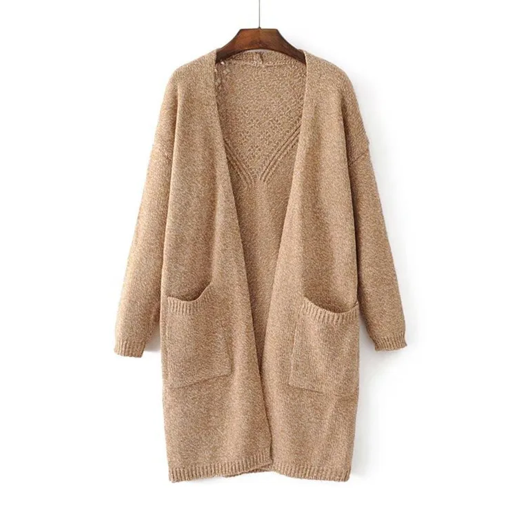 2018 Autumn winter Long Cardigan Women long sleeve Big Pocket Multiple colors Knitted Oversized sweater female Solid Cardigans |
