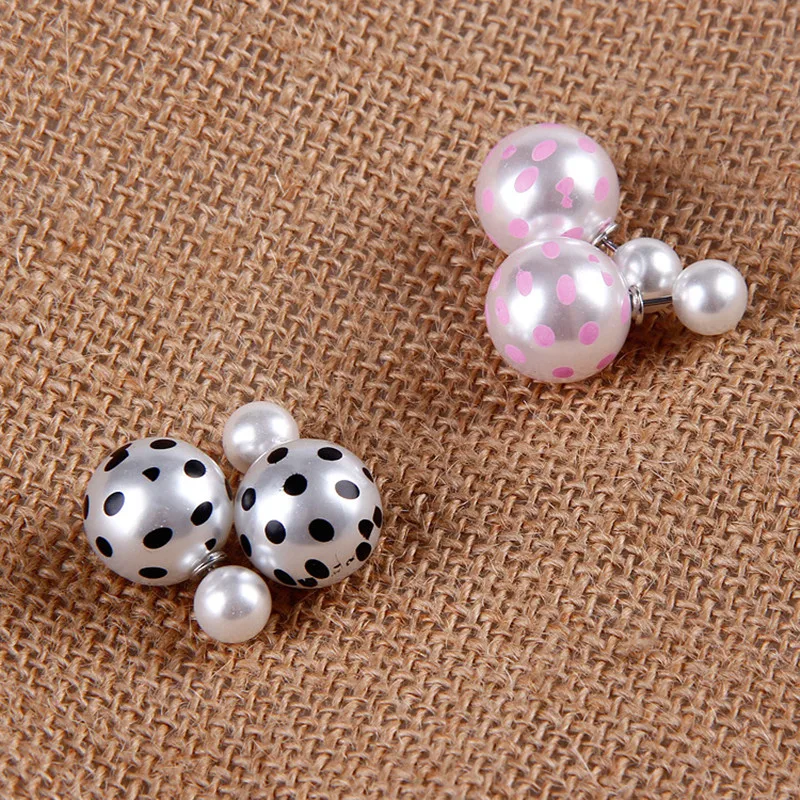 Распродажа Новые Модные посеребренные Двойные серьги с большим жемчугом оптом и